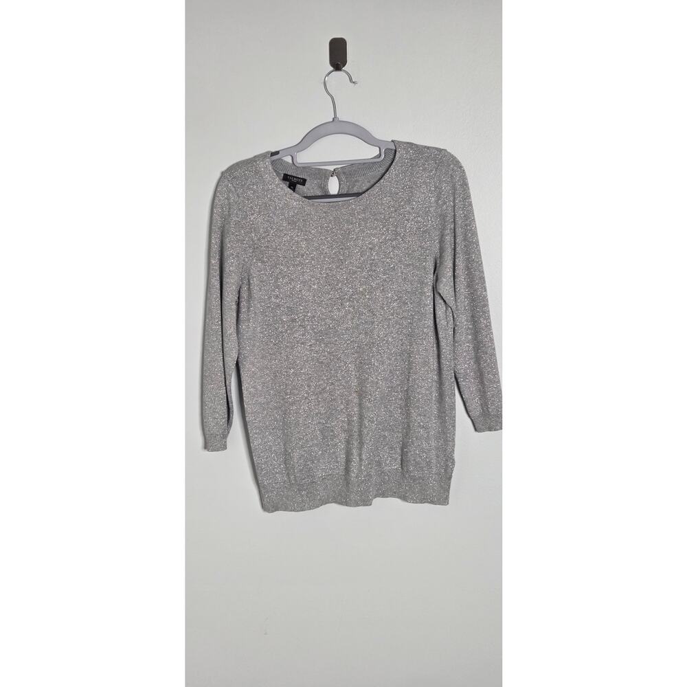 Talbots Womens MP Gray Silver Metallic Thread